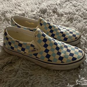 Blue checkered vans